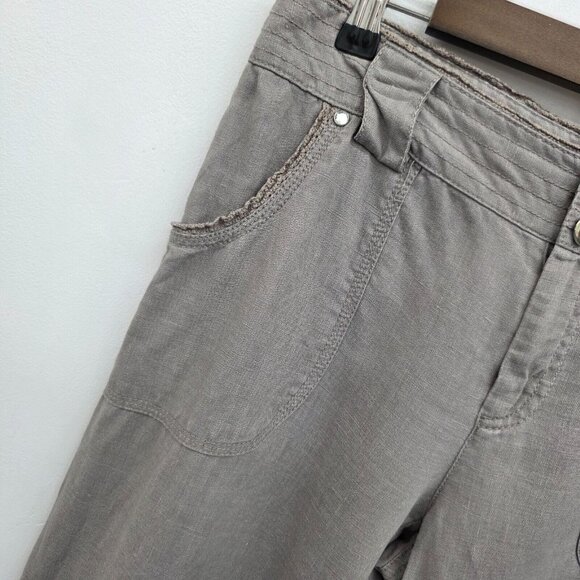 INC International Concepts Linen Wide Leg Pants Size 8 Gray Beachy Boho Classic - Picture 4 of 14